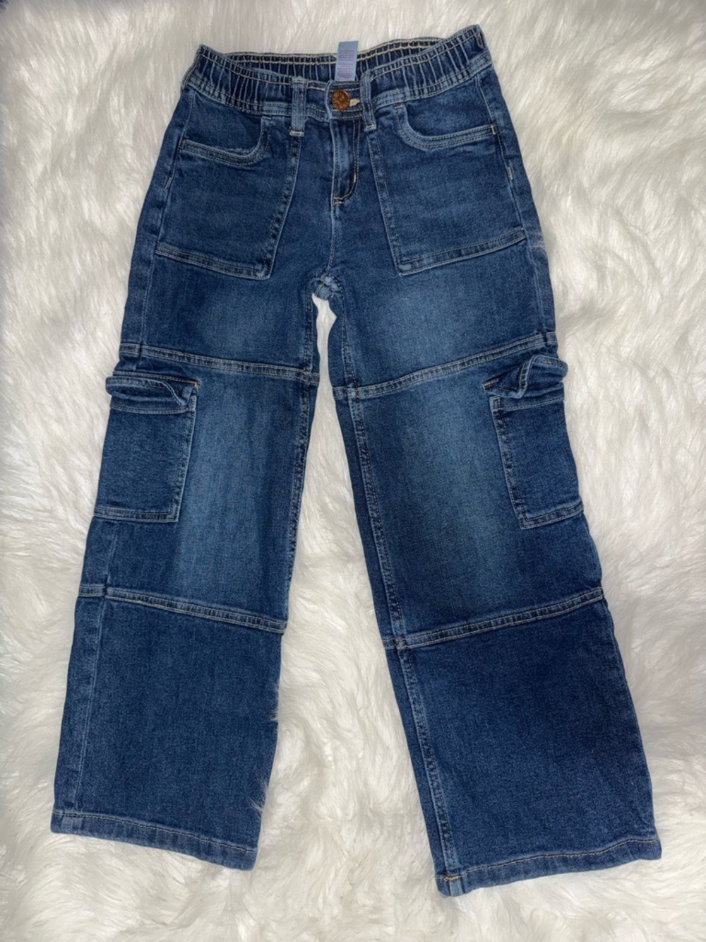 Justice Girls Dark Blue Cargo Jeans